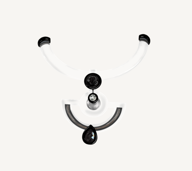 Dylan Necklace, Clear/Black